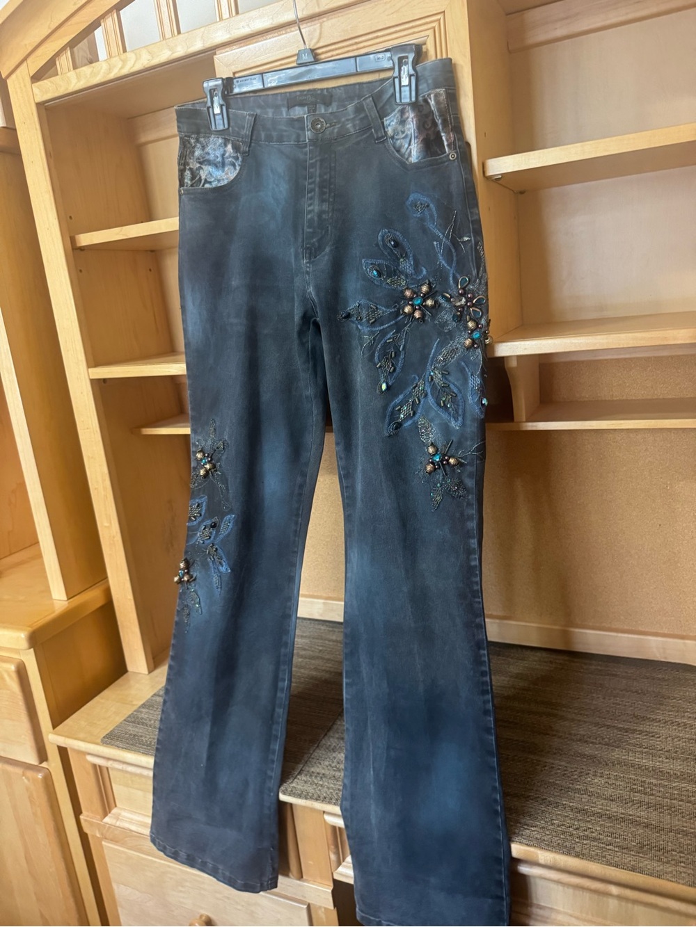 DRAMATIC PRICE DROP: VTG., NWOT, GENEROUS 6,CHRISTINE PHILLIPE BEADED JEANS